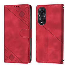 Handytasche Stand Schutzhülle Flip Leder Hülle YB1 für Oppo A78 5G Rot