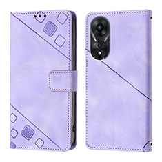 Handytasche Stand Schutzhülle Flip Leder Hülle YB1 für Oppo A78 5G Violett