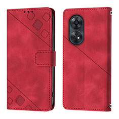 Handytasche Stand Schutzhülle Flip Leder Hülle YB1 für Oppo Reno8 T 4G Rot