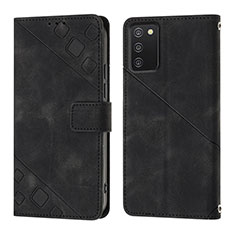 Handytasche Stand Schutzhülle Flip Leder Hülle YB1 für Samsung Galaxy A02s Schwarz