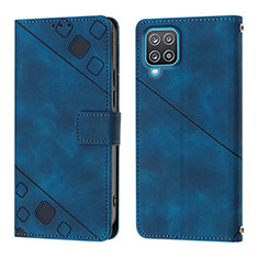 Handytasche Stand Schutzhülle Flip Leder Hülle YB1 für Samsung Galaxy A12 Blau
