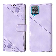 Handytasche Stand Schutzhülle Flip Leder Hülle YB1 für Samsung Galaxy A12 Violett