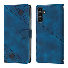 Handytasche Stand Schutzhülle Flip Leder Hülle YB1 für Samsung Galaxy A14 5G Blau