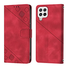 Handytasche Stand Schutzhülle Flip Leder Hülle YB1 für Samsung Galaxy A22 4G Rot