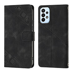 Handytasche Stand Schutzhülle Flip Leder Hülle YB1 für Samsung Galaxy A72 5G Schwarz