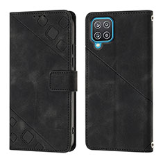 Handytasche Stand Schutzhülle Flip Leder Hülle YB1 für Samsung Galaxy M12 Schwarz