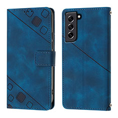 Handytasche Stand Schutzhülle Flip Leder Hülle YB1 für Samsung Galaxy S21 FE 5G Blau