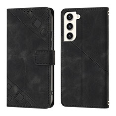 Handytasche Stand Schutzhülle Flip Leder Hülle YB1 für Samsung Galaxy S23 5G Schwarz