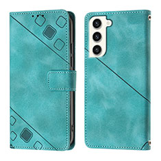 Handytasche Stand Schutzhülle Flip Leder Hülle YB1 für Samsung Galaxy S24 5G Cyan