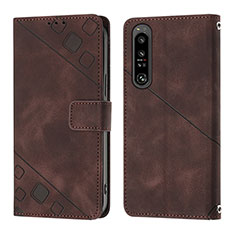 Handytasche Stand Schutzhülle Flip Leder Hülle YB1 für Sony Xperia 1 IV Braun