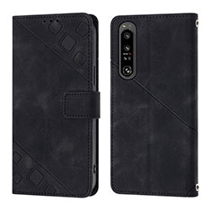 Handytasche Stand Schutzhülle Flip Leder Hülle YB1 für Sony Xperia 1 IV Schwarz