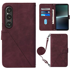 Handytasche Stand Schutzhülle Flip Leder Hülle YB1 für Sony Xperia 1 V Rot