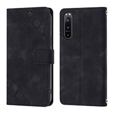 Handytasche Stand Schutzhülle Flip Leder Hülle YB1 für Sony Xperia 5 IV Schwarz