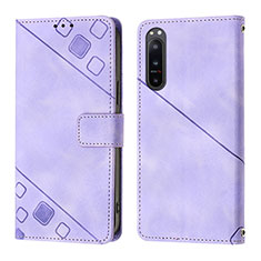 Handytasche Stand Schutzhülle Flip Leder Hülle YB1 für Sony Xperia 5 IV Violett