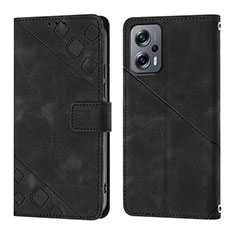 Handytasche Stand Schutzhülle Flip Leder Hülle YB1 für Xiaomi Redmi Note 11 Pro+ Plus 5G Schwarz