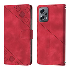 Handytasche Stand Schutzhülle Flip Leder Hülle YB1 für Xiaomi Redmi Note 11T Pro 5G Rot