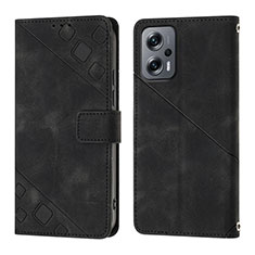 Handytasche Stand Schutzhülle Flip Leder Hülle YB1 für Xiaomi Redmi Note 11T Pro 5G Schwarz