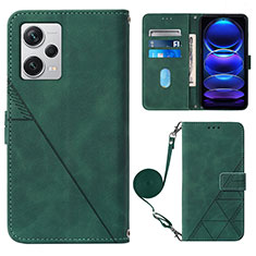 Handytasche Stand Schutzhülle Flip Leder Hülle YB1 für Xiaomi Redmi Note 12 Explorer Grün