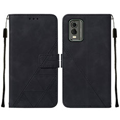 Handytasche Stand Schutzhülle Flip Leder Hülle YB2 für Nokia C32 Schwarz