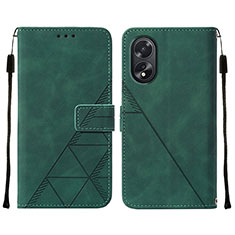 Handytasche Stand Schutzhülle Flip Leder Hülle YB2 für Oppo A18 Grün