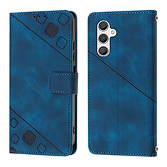 Handytasche Stand Schutzhülle Flip Leder Hülle YB2 für Samsung Galaxy A24 4G Blau