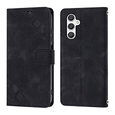 Handytasche Stand Schutzhülle Flip Leder Hülle YB2 für Samsung Galaxy A24 4G Schwarz