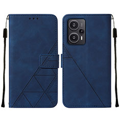 Handytasche Stand Schutzhülle Flip Leder Hülle YB2 für Xiaomi Poco F5 5G Blau