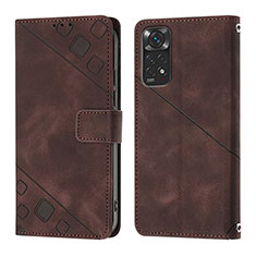 Handytasche Stand Schutzhülle Flip Leder Hülle YB2 für Xiaomi Redmi Note 11 4G (2022) Braun