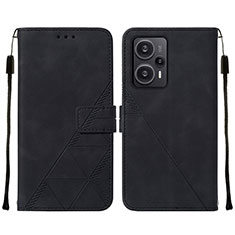 Handytasche Stand Schutzhülle Flip Leder Hülle YB2 für Xiaomi Redmi Note 12 Turbo 5G Schwarz