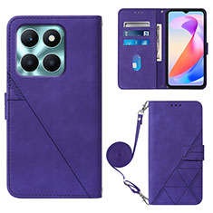 Handytasche Stand Schutzhülle Flip Leder Hülle YB3 für Huawei Honor X6a Violett