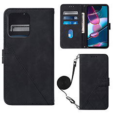 Handytasche Stand Schutzhülle Flip Leder Hülle YB3 für Motorola Moto Edge 40 Pro 5G Schwarz