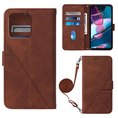 Handytasche Stand Schutzhülle Flip Leder Hülle YB3 für Motorola Moto Edge Plus (2023) 5G Braun