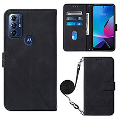 Handytasche Stand Schutzhülle Flip Leder Hülle YB3 für Motorola Moto G Play (2023) Schwarz