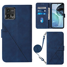 Handytasche Stand Schutzhülle Flip Leder Hülle YB3 für Motorola Moto G72 Blau