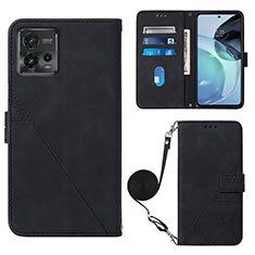 Handytasche Stand Schutzhülle Flip Leder Hülle YB3 für Motorola Moto G72 Schwarz