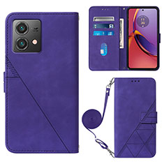 Handytasche Stand Schutzhülle Flip Leder Hülle YB3 für Motorola Moto G84 5G Violett