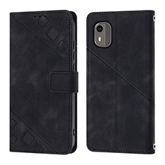 Handytasche Stand Schutzhülle Flip Leder Hülle YB3 für Nokia C12 Schwarz