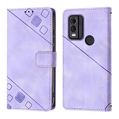 Handytasche Stand Schutzhülle Flip Leder Hülle YB3 für Nokia C22 Violett