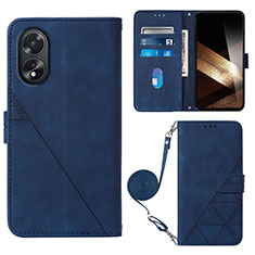 Handytasche Stand Schutzhülle Flip Leder Hülle YB3 für Oppo A58 4G Blau