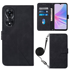 Handytasche Stand Schutzhülle Flip Leder Hülle YB3 für Oppo A58 5G Schwarz