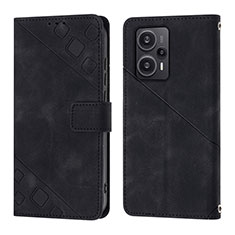 Handytasche Stand Schutzhülle Flip Leder Hülle YB3 für Xiaomi Poco F5 5G Schwarz