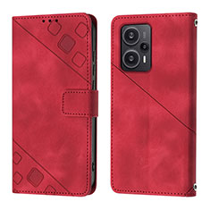 Handytasche Stand Schutzhülle Flip Leder Hülle YB3 für Xiaomi Redmi Note 12 Turbo 5G Rot