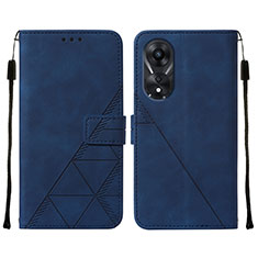 Handytasche Stand Schutzhülle Flip Leder Hülle YB4 für Oppo A58 5G Blau