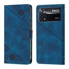 Handytasche Stand Schutzhülle Flip Leder Hülle YB4 für Xiaomi Poco X4 Pro 5G Blau