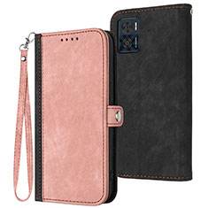 Handytasche Stand Schutzhülle Flip Leder Hülle YX1 für Motorola Moto E22i Rosegold