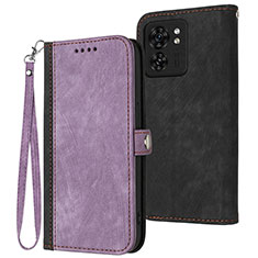 Handytasche Stand Schutzhülle Flip Leder Hülle YX1 für Motorola Moto Edge 40 5G Violett