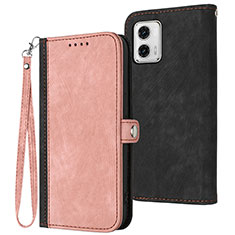 Handytasche Stand Schutzhülle Flip Leder Hülle YX1 für Motorola Moto G53 5G Rosegold