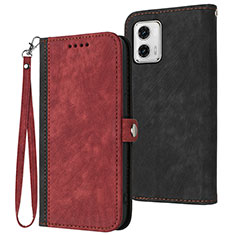 Handytasche Stand Schutzhülle Flip Leder Hülle YX1 für Motorola Moto G53 5G Rot