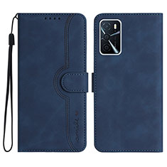 Handytasche Stand Schutzhülle Flip Leder Hülle YX1 für Oppo A16 Blau