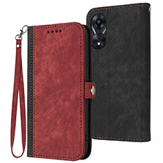 Handytasche Stand Schutzhülle Flip Leder Hülle YX1 für Oppo A58 4G Rot